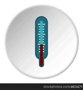 Thermometer icon in flat circle isolated vector illustration for web. Thermometer icon circle