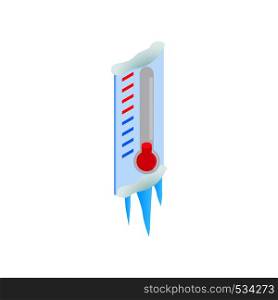 Thermometer icon in isometric 3d style on a white background. Thermometer icon, isometric 3d style