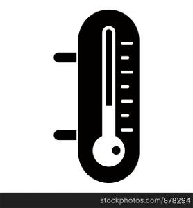 Thermometer icon. Simple illustration of thermometer vector icon for web design isolated on white background. Thermometer icon, simple style