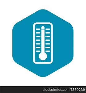 Thermometer indicates extremely high temperature icon in simple style isolated vector illustration. Thermometer indicates high temperature icon