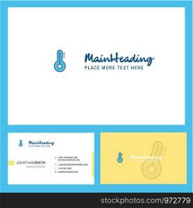 Thermometer Logo design with Tagline & Front and Back Busienss Card Template. Vector Creative Design
