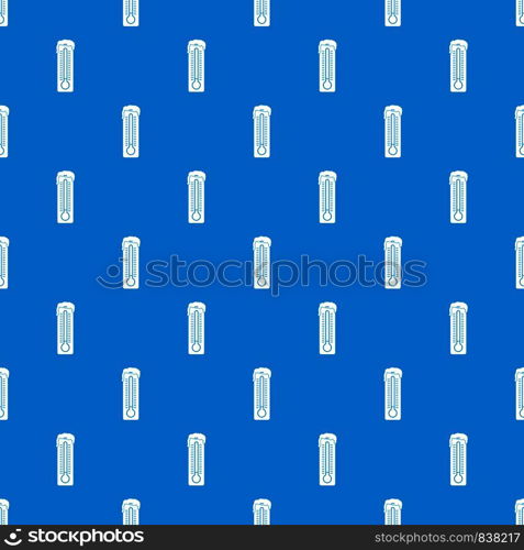 Thermometer pattern repeat seamless in blue color for any design. Vector geometric illustration. Thermometer pattern seamless blue