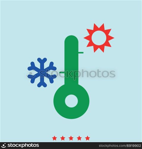 Thermometer set icon .