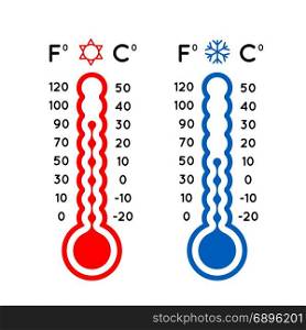 Thermometer set vector illustration. Thermometer set vector illustration on white background