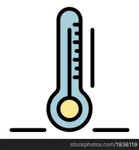 Thermometer smart home icon. Outline thermometer smart home vector icon color flat isolated. Thermometer smart home icon color outline vector