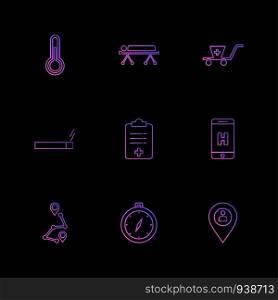 thermometer , strature , medical , smoking, health , mobile , navigation, compass , distance , location ,icon, vector, design, flat, collection, style, creative, icons