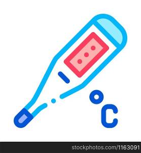 Thermometer Tool Icon Vector. Outline Thermometer Tool Sign. Isolated Contour Symbol Illustration. Thermometer Tool Icon Vector Outline Illustration