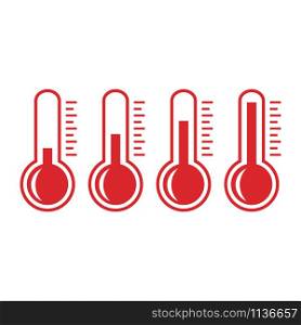 Thermometer vector icon. Cold weather thermometer icon