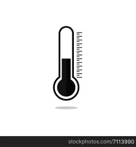 Thermometer vector icon. Thermometer black icon in simple flat design. Temperature symbol. Celsius thermometer isolated. Eps10. Thermometer vector icon. Thermometer black icon in simple flat design. Temperature symbol. Celsius thermometer isolated