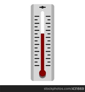 Thermometer with degrees icon flat isolated on white background vector illustration. Thermometer with degrees icon isolated