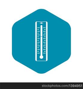 Thermometer with degrees icon. Simple illustration of thermometer with degrees vector icon for web. Thermometer with degrees icon, simple style
