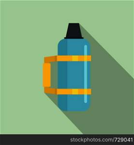 Thermos bottle icon. Flat illustration of thermos bottle vector icon for web design. Thermos bottle icon, flat style