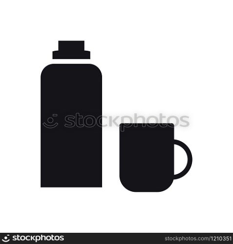 Thermos Bottle Icon. Vacuum Flask. Hot Water. Thermos Bottle Icon. Vacuum Flask. Hot Water.