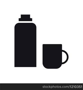 Thermos Bottle Icon. Vacuum Flask. Hot Water. Thermos Bottle Icon. Vacuum Flask. Hot Water.