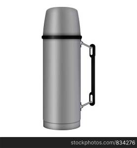 Thermos jug mockup. Realistic illustration of thermos jug vector mockup for web design isolated on white background. Thermos jug mockup, realistic style