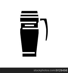 thermos mug home office glyph icon vector. thermos mug home office sign. isolated symbol illustration. thermos mug home office glyph icon vector illustration