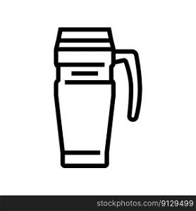thermos mug home office line icon vector. thermos mug home office sign. isolated contour symbol black illustration. thermos mug home office line icon vector illustration