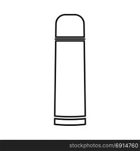 Thermos or vacuum flask black icon .