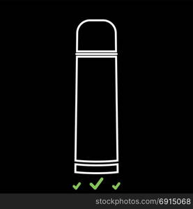 Thermos or vacuum flask it is white icon .. Thermos or vacuum flask it is white icon . Flat style