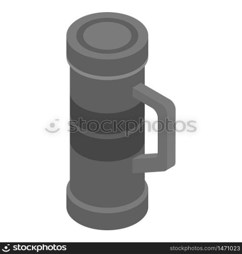 Thermos with handle icon. Isometric of thermos with handle vector icon for web design isolated on white background. Thermos with handle icon, isometric style