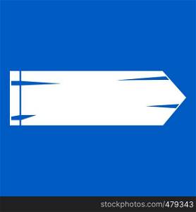 Thick arrow icon white isolated on blue background vector illustration. Thick arrow icon white