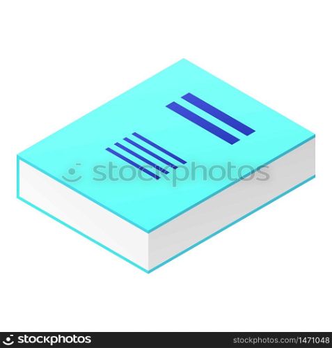 Thick blue book icon. Isometric of thick blue book vector icon for web design isolated on white background. Thick blue book icon, isometric style
