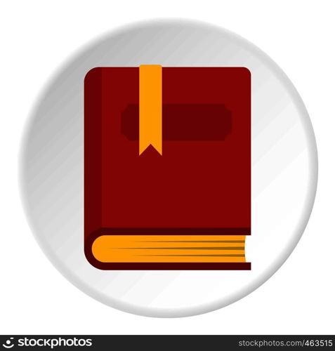 Thick book with bookmark icon in flat circle isolated vector illustration for web. Thick book with bookmark icon circle