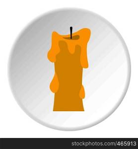 Thick candle icon in flat circle isolated on white vector illustration for web. Thick candle icon circle