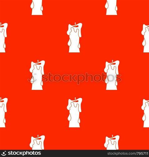 Thick candle pattern repeat seamless in orange color for any design. Vector geometric illustration. Thick candle pattern seamless
