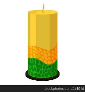 Thick decorative candle icon. Cartoon illustration of thick decorative candle vector icon for web. Thick decorative candle icon, cartoon style
