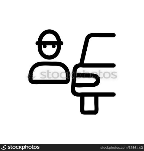 Thief car icon vector. Thin line sign. Isolated contour symbol illustration. Thief car icon vector. Isolated contour symbol illustration