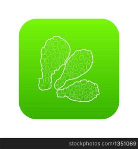 Thighs icon green vector isolated on white background. Thighs icon green vector