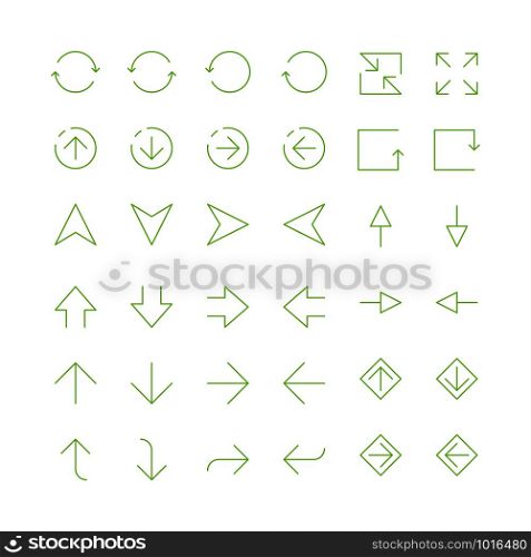 Thin arrows. Infographic thin elements template navigation arrows vector icons. Illustration of arrow pointer curve and round. Thin arrows. Infographic thin elements template navigation arrows vector icons