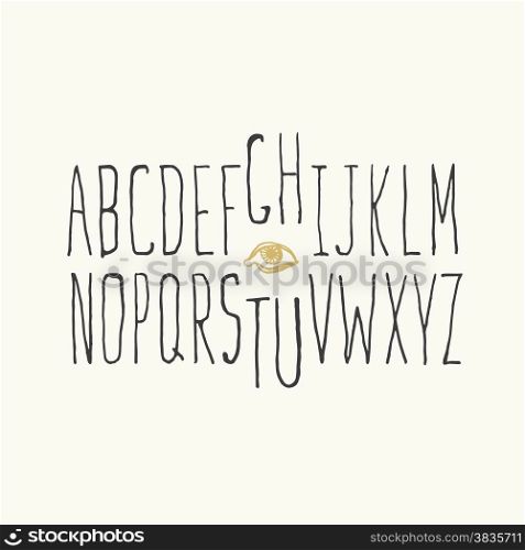Thin Hipster Alphabet Hand-drawn