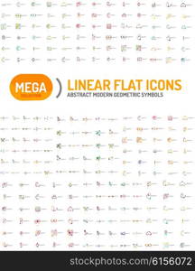 Thin line abstract logo mega collection, modern flat design