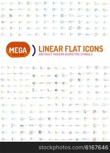 Thin line abstract logo mega collection, modern flat design