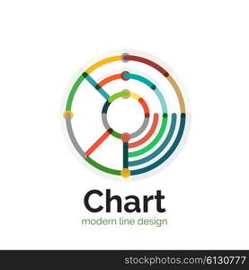 Thin line chart logo design. Graph icon modern colorful flat style. Thin line chart logo design. Graph icon modern colorful flat style. Vector icon