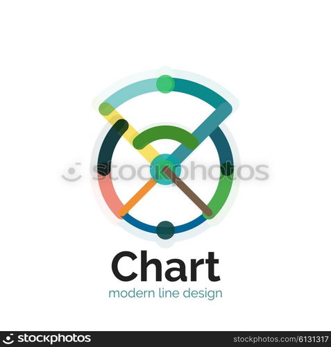 Thin line chart logo design. Graph icon modern colorful flat style. Thin line chart logo design. Graph icon modern colorful flat style. Vector icon