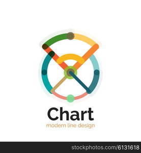 Thin line chart logo design. Graph icon modern colorful flat style. Thin line chart logo design. Graph icon modern colorful flat style. Vector icon