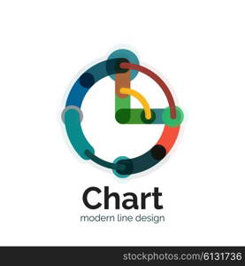 Thin line chart logo design. Graph icon modern colorful flat style. Thin line chart logo design. Graph icon modern colorful flat style. Vector icon