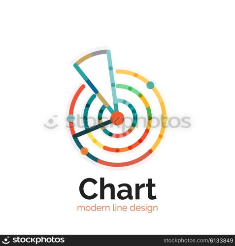 Thin line chart logo design. Graph icon modern colorful flat style. Thin line chart logo design. Graph icon modern colorful flat style. Vector icon