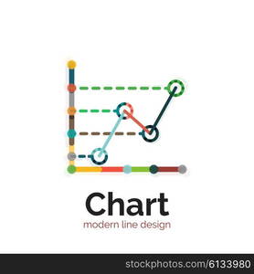 Thin line chart logo design. Graph icon modern colorful flat style. Thin line chart logo design. Graph icon modern colorful flat style. Vector icon