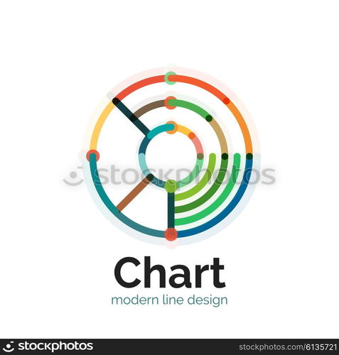 Thin line chart logo design. Graph icon modern colorful flat style. Thin line chart logo design. Graph icon modern colorful flat style. Vector icon