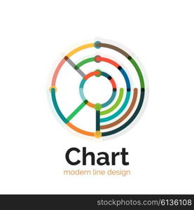 Thin line chart logo design. Graph icon modern colorful flat style. Thin line chart logo design. Graph icon modern colorful flat style. Vector icon