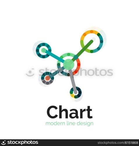Thin line chart logo design. Graph icon modern colorful flat style. Thin line chart logo design. Graph icon modern colorful flat style. Vector icon