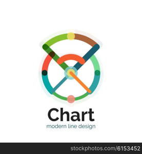 Thin line chart logo design. Graph icon modern colorful flat style. Thin line chart logo design. Graph icon modern colorful flat style. Vector icon