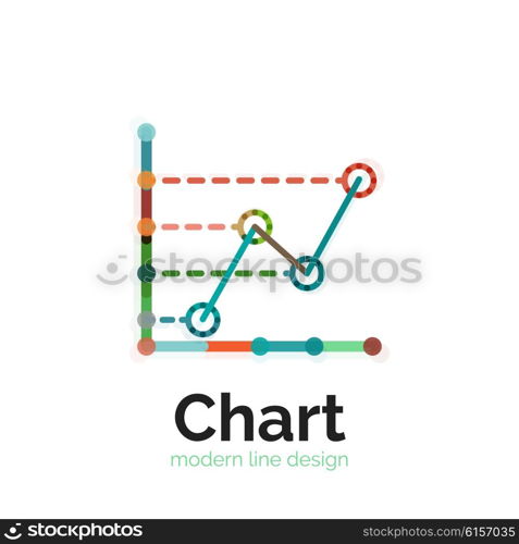 Thin line chart logo design. Graph icon modern colorful flat style. Thin line chart logo design. Graph icon modern colorful flat style. Vector icon