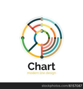 Thin line chart logo design. Graph icon modern colorful flat style. Thin line chart logo design. Graph icon modern colorful flat style. Vector icon