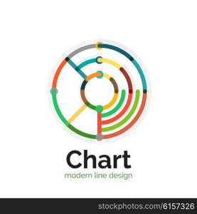 Thin line chart logo design. Graph icon modern colorful flat style. Thin line chart logo design. Graph icon modern colorful flat style. Vector icon