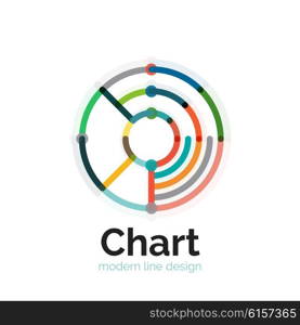 Thin line chart logo design. Graph icon modern colorful flat style. Thin line chart logo design. Graph icon modern colorful flat style. Vector icon